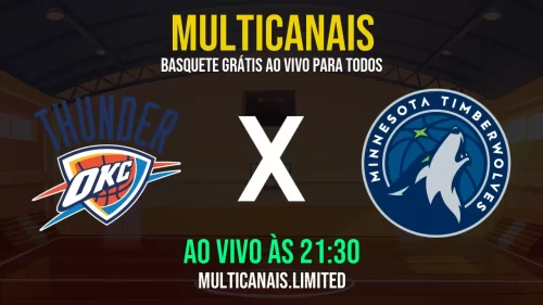 Assistir Oklahoma City Thunder x Minnesota Timberwolves ao vivo online grátis em HD – 22/05/2025